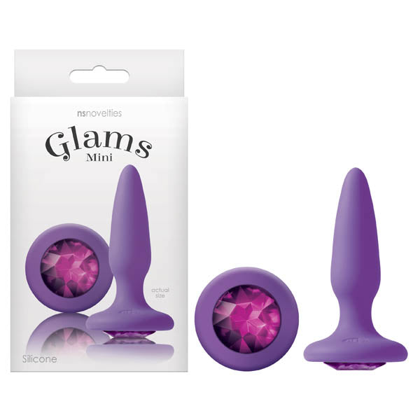 Glams Mini - Purple 8.4 cm (3.3'') Butt Plug with Sparkling Gem Ns Novelties