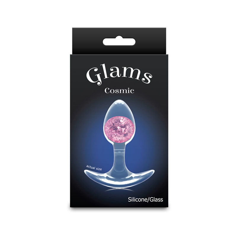 Glams Cosmic - Small - Pink - Clear/Pink 8.1 cm Small Butt Plug NS Novelties