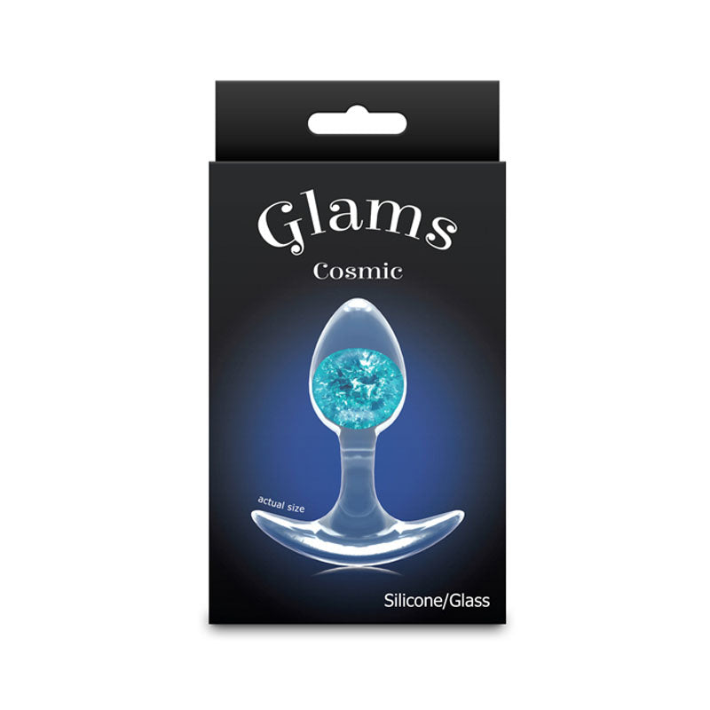 Glams Cosmic - Small - Blue - Clear/Blue 8.1 cm Small Butt Plug NS Novelties
