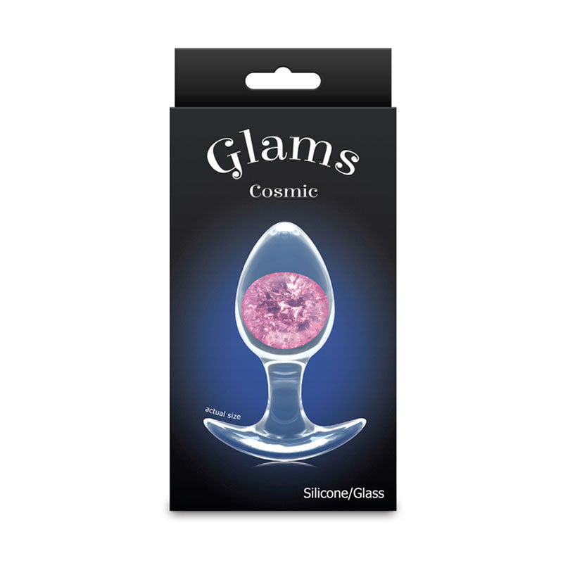 Glams Cosmic - Medium - Pink - Clear/Pink 9.5 cm Small Butt Plug NS Novelties