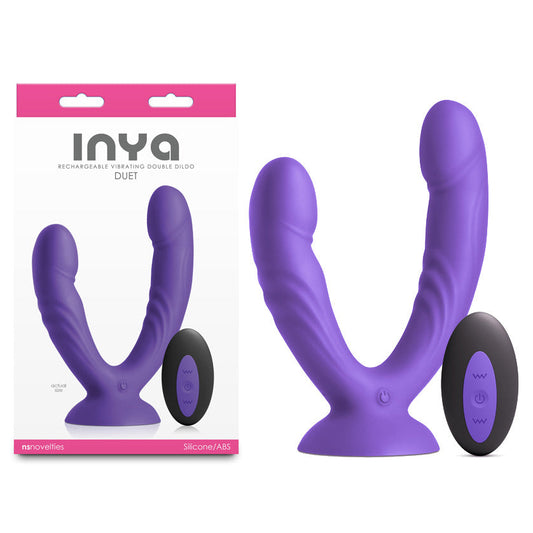 INYA Duet - Purple - Purple USB Rechargeable Vibrating Double Dildo with Wireless Remote NS Novelties