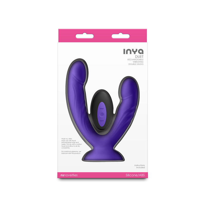 INYA Duet - Purple - Purple USB Rechargeable Vibrating Double Dildo with Wireless Remote NS Novelties