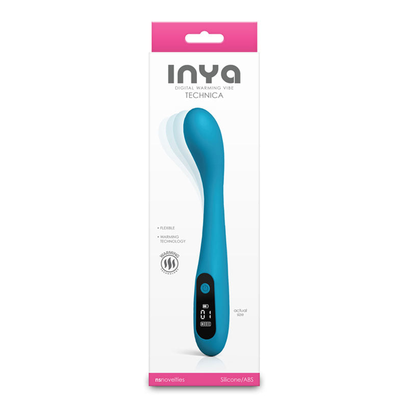 INYA Technica - Teal - Teal 19.2 cm USB Rechargeable Warming Vibrator NS Novelties