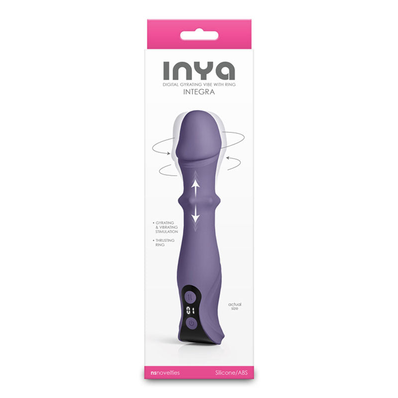 INYA Integra - Gray - Grey 18.2 cm USB Rechargeable Vibrator with Sliding Ring Shaft NS Novelties