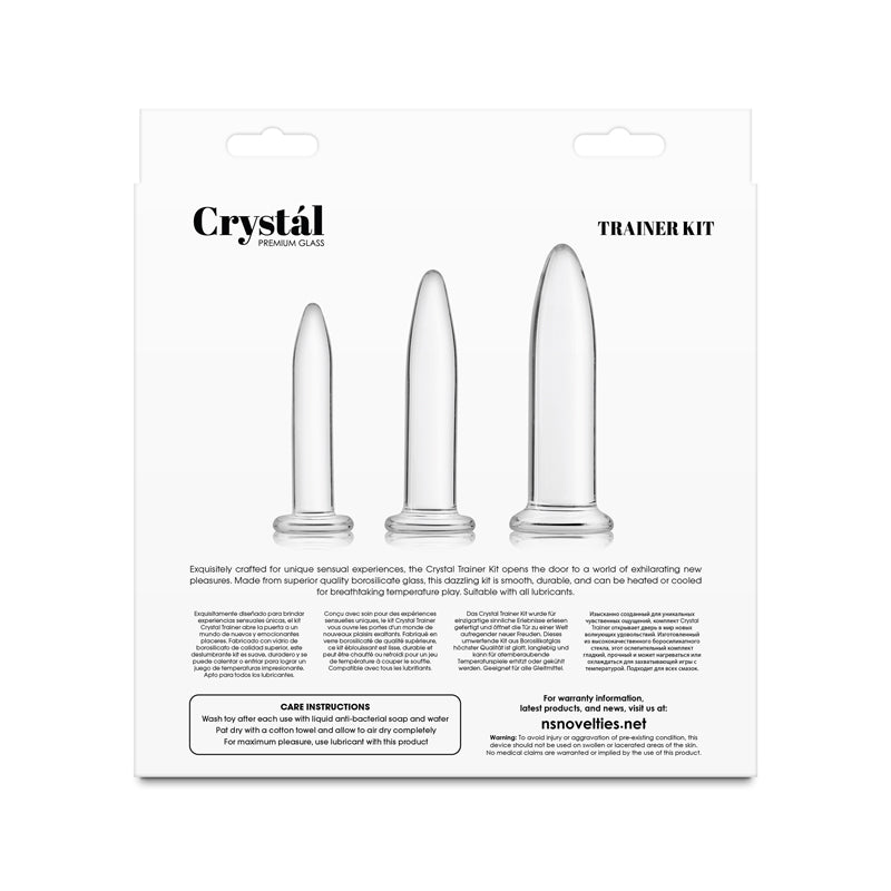 Crystal - 3pc Trainer Kit - Clear - Clear Glass Anal Plugs - Set of 3 Sizes NS Novelties