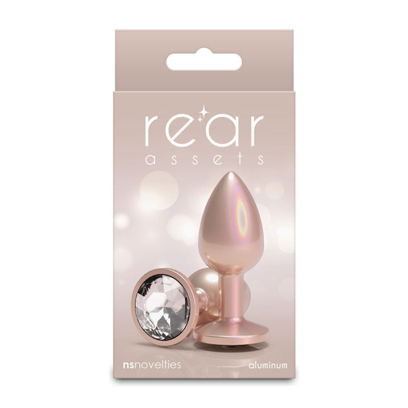 Rear Assets Iridescent - Small - Champagne - Iridescent Champagne 7.1 cm Small Butt Plug NS Novelties