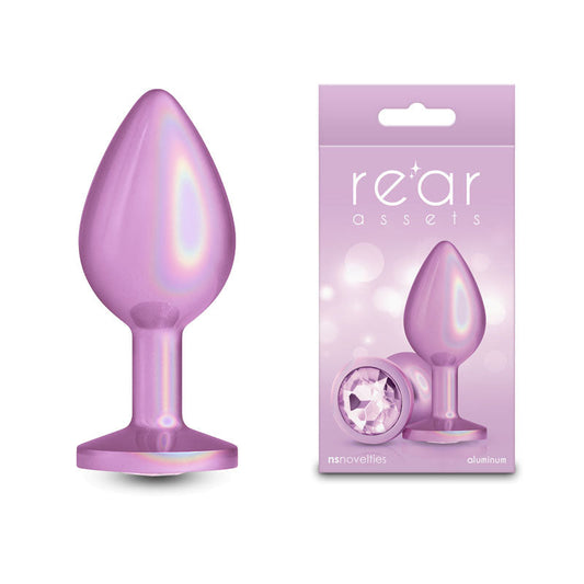 Rear Assets Iridescent - Medium - Pink - Iridescent Pink 8.2 cm Medium Butt Plug NS Novelties