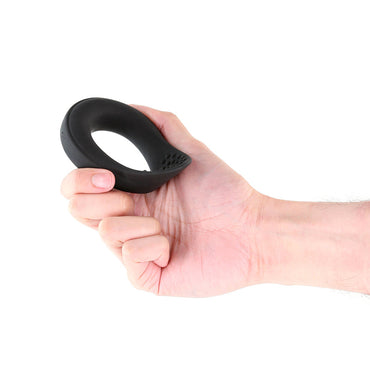 Renegade Slider - Black - Black USB Rechargeable Vibrating Cock Ring NS Novelties