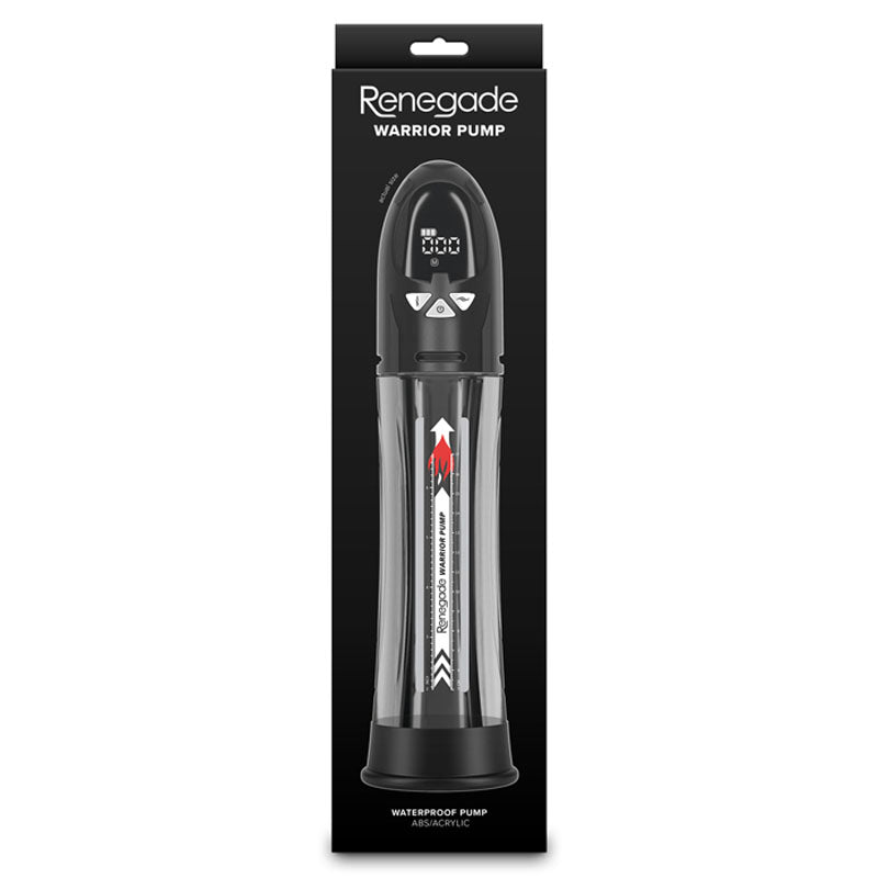 Renegade Warrior Pump - Black - Black/Clear Waterproof Automatic Penis Pump NS Novelties