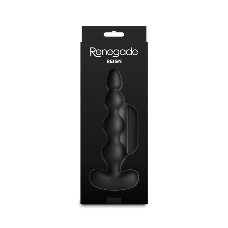 Renegade Reign - Black - Black 17.9 cm USB Rechargeable Vibrating Anal Beads with Wireless Remote NS Novelties