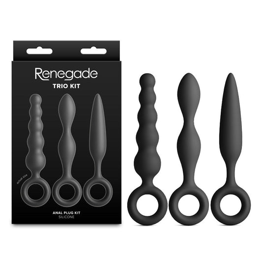 Renegade Trio Kit - Black - Black Butt Plugs - Set of 3 NS Novelties