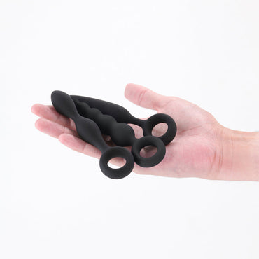Renegade Trio Kit - Black - Black Butt Plugs - Set of 3 NS Novelties