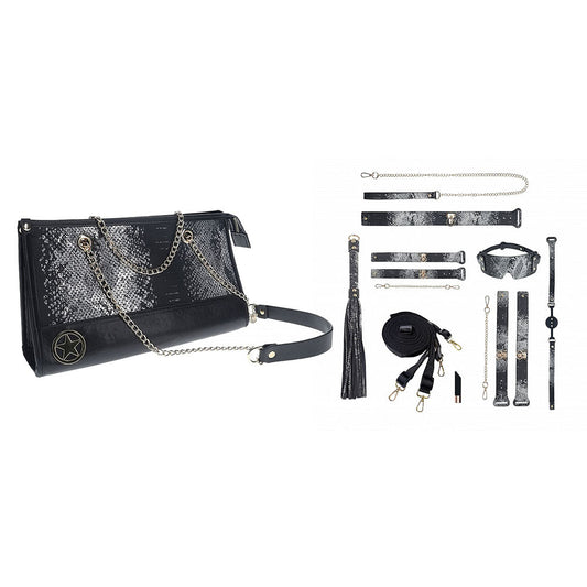 OUCH! Florence Collection - Kit with Bag - Black Bondage Set with Bag - 8 Piece Kit Shots Toys