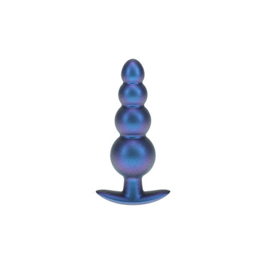 OUCH! Beaded Anal Plug - Metallic Blue - Metallic Blue 11.7 cm Butt Plug Shots Toys
