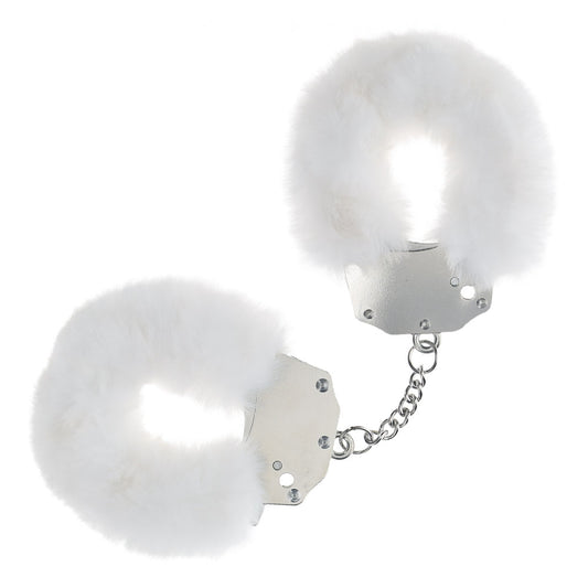 OUCH! Heavy-Duty Fluffy Cuffs - White - White Fluffy Restraints White - Club X