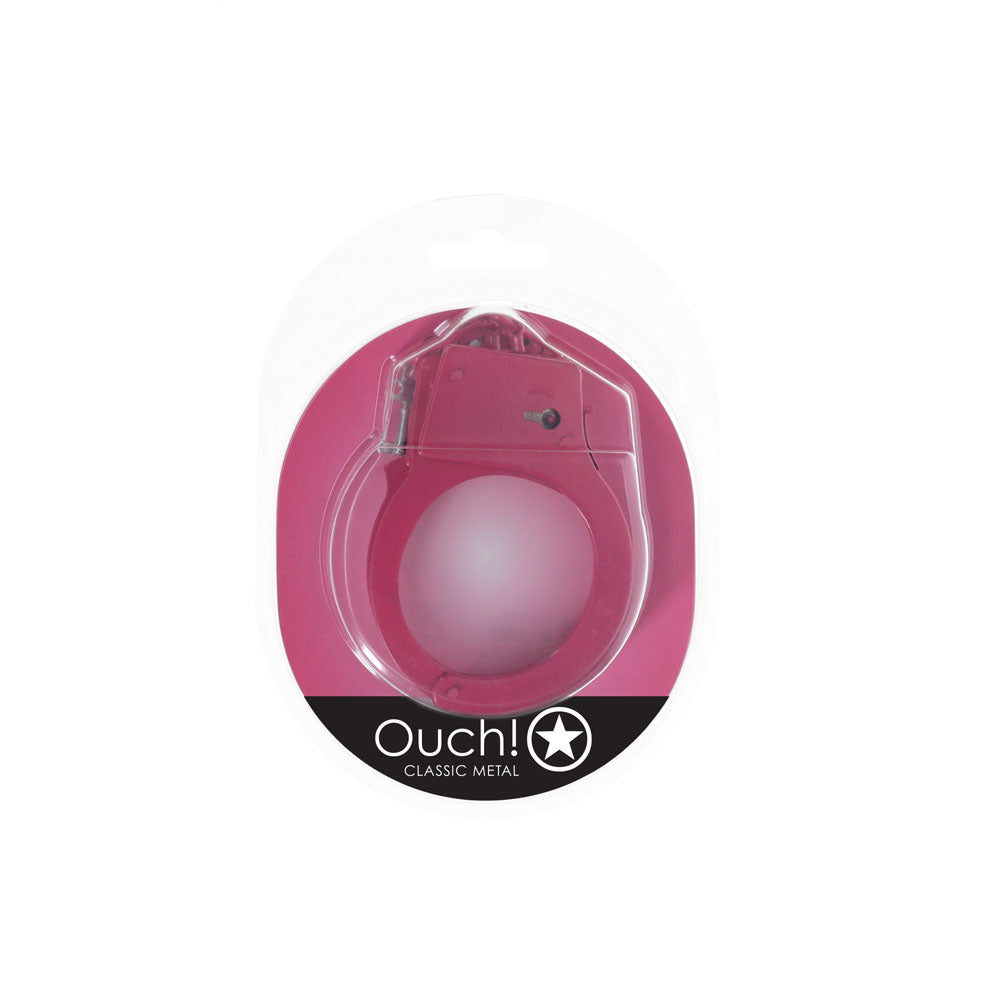 OUCH! Classic Metal Cuffs - Pink - Pink Restraints Shots Toys