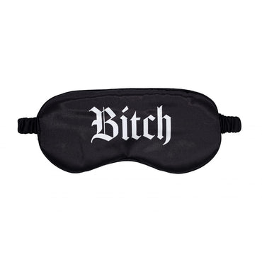 OUCH! Satin Mask - Bitch - Black Printed Eye Mask Shots Toys