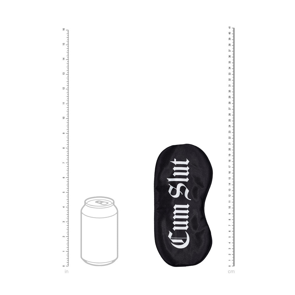 OUCH! Satin Mask - Cum Slut - Black Printed Eye Mask Shots Toys