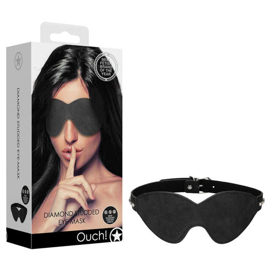 OUCH! Diamond Studded Eye-Mask - Black Eye Mask Shots Toys
