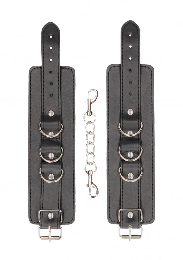 Ouch Black & White Bonded Leather Wrist or Ankle Cuffs - Club X