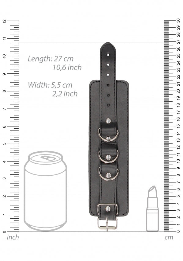 Ouch Black & White Bonded Leather Wrist or Ankle Cuffs - Club X