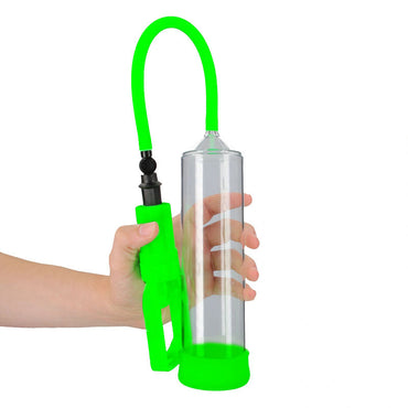 OUCH! Glow In The Dark Comfort Beginner Pump - Clear/Glow Penis Pump Shots Toys
