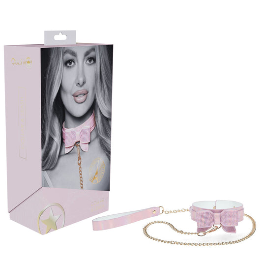 OUCH! Paris Collection - Collar with Leash - Pink Restraint Pink - Club X