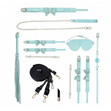 OUCH! Paris Collection - Kit with Bag - Baby Blue Bondage Set with Bag - 8 Piece Kit Shots Toys