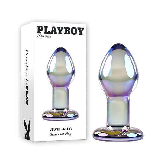 Playboy Pleasure JEWELS PLUG - Clear Glass 8.5 cm Butt Plug Playboy Pleasure