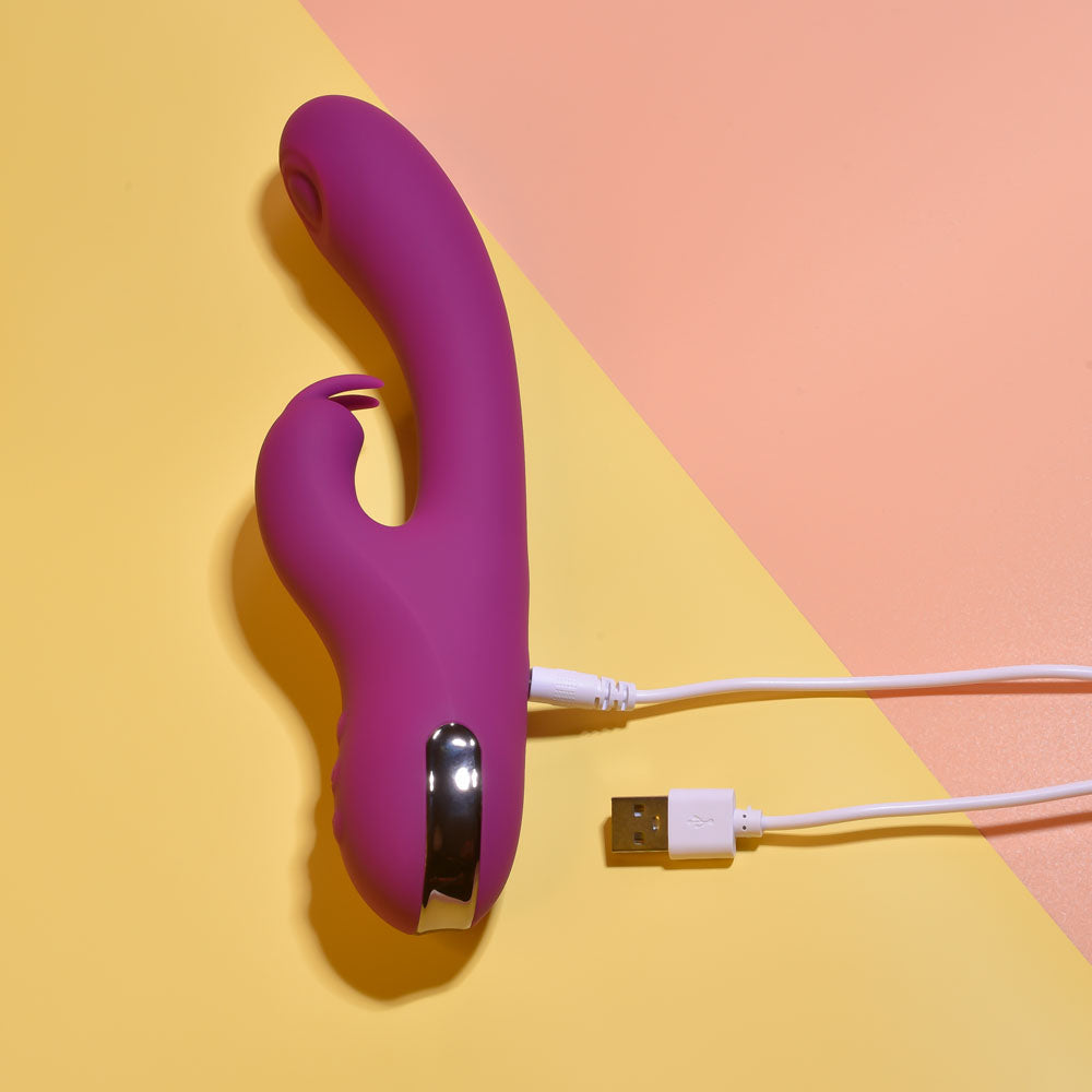 Playboy Pleasure THUMPER - Purple 21.9 cm USB Rechargeable Rabbit Vibrator Playboy Pleasure