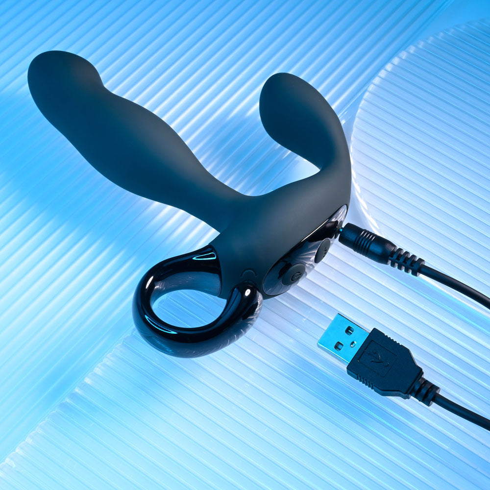 Playboy Pleasure COME HITHER - Black 13.2 cm USB Rechargeable Vibrating Prostate Massager with Wireless Remote Control Playboy Pleasure