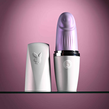 Playboy Pleasure GETAWAY - White/Purple 14.2 cm USB Rechargeable Tapping Stimulator Playboy Pleasure