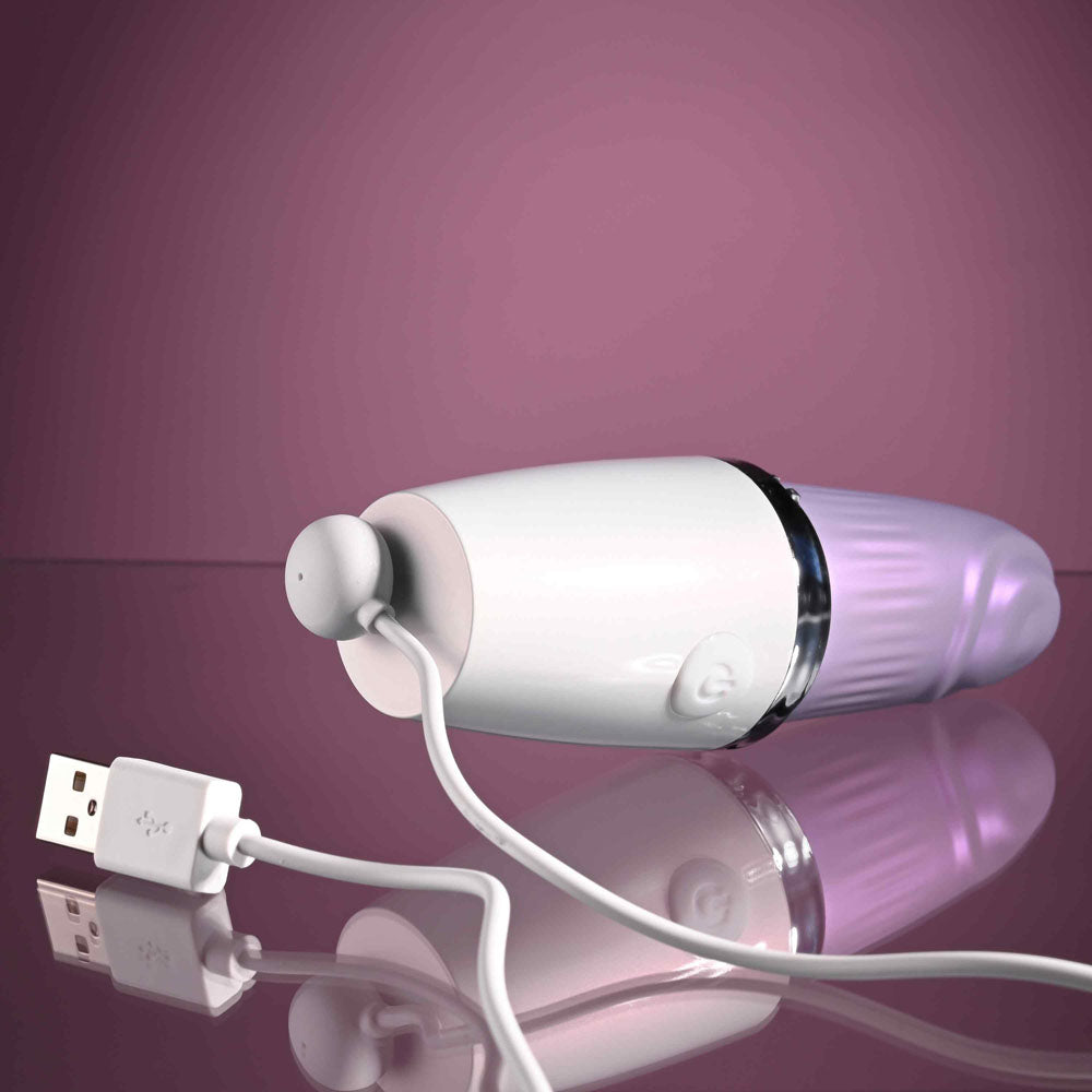 Playboy Pleasure GETAWAY - White/Purple 14.2 cm USB Rechargeable Tapping Stimulator Playboy Pleasure