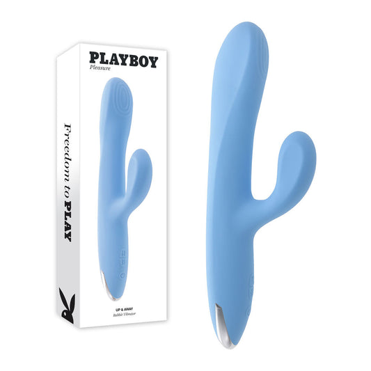 Playboy Pleasure UP AND AWAY - Blue 26.7 cm USB Rechargeable Rabbit Vibrator Playboy Pleasure