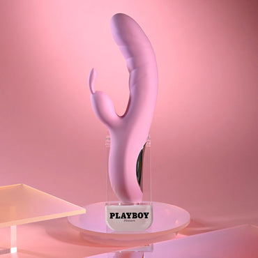 Playboy Pleasure RUB ME RIGHT - Pink 23.2 cm USB Rechargeable Thrusting Rabbit Vibrator Playboy Pleasure