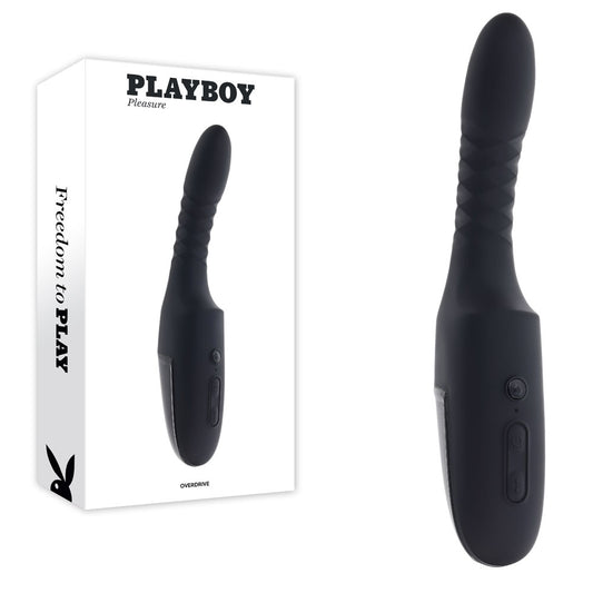 Playboy Pleasure OVERDRIVE - Black 28.2 cm USB Rechargeable Thrusting Vibrator