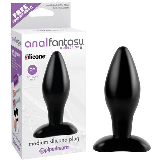 Anal Fantasy Collection Medium Silicone Plug - Black 11 cm (4.25'') Butt Plug Pipedreams