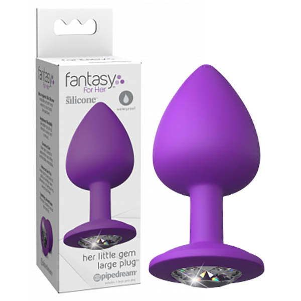 Fantasy For Her Little Gem Large Plug - Purple 9.6 cm Butt Plug with Jewel Base Pipedreams