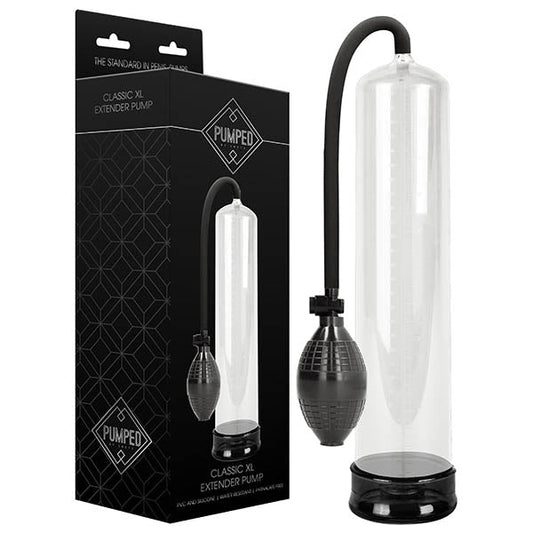 Pumped Classic XL Extender Pump - Clear Large Sized Penis Pump Shots Toys