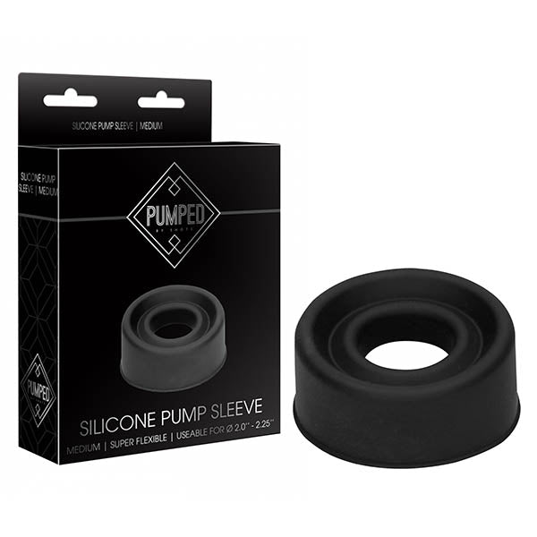Pumped Silicone Pump Sleeve - Black Medium Sized Pump Sleeve Shots Toys