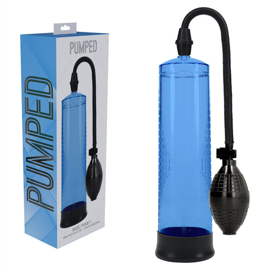 PUMPED Basic Pump 1 - Blue - Blue Penis Pump Ouch