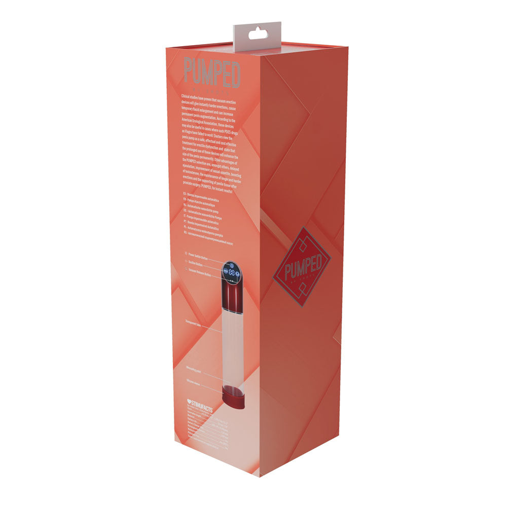 PUMPED Automatic Waterproof Pump - Metal Red - Red/Clear USB Rechargeable Automatic Penis Pump Shots Toys