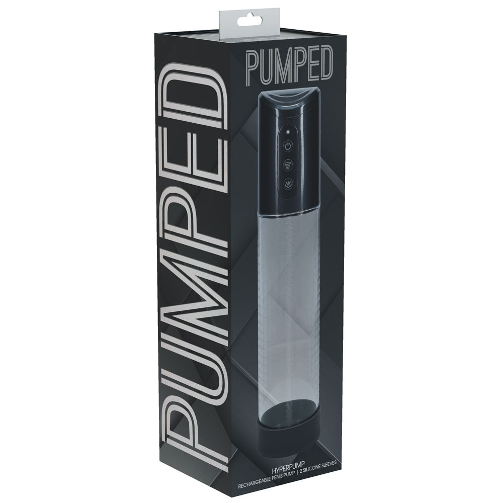 PUMPED Hyperpump Automatic Pump - Gunmetal - Gunmetal Grey USB Rechargeable Auto Penis Pump Shots Toys