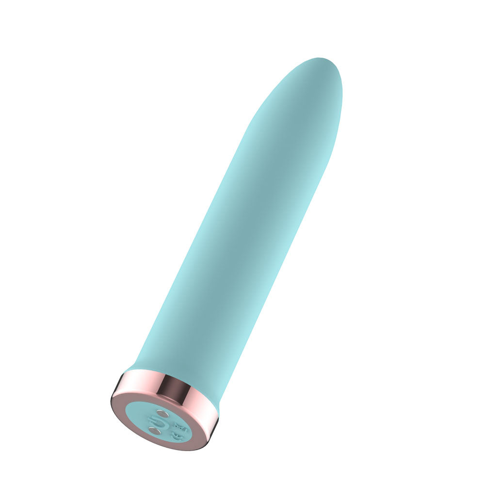 Passion Play Rechargeable Vibrating Bullet - Blue - Blue 9.8 cm USB Rechargeable Bullet Passion Play