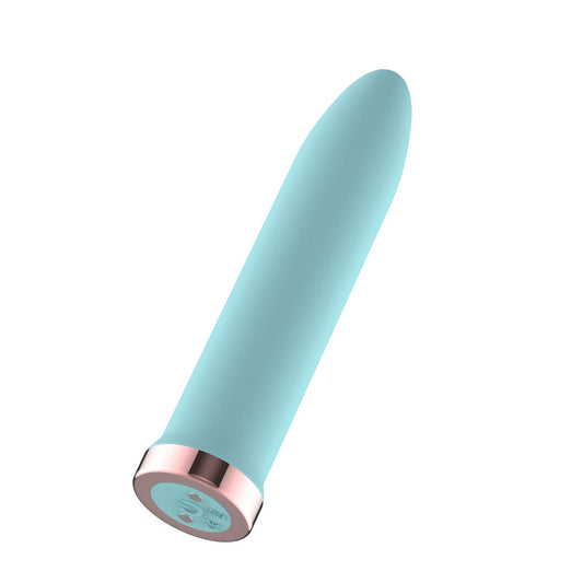 Passion Play Rechargeable Vibrating Bullet - Blue - Blue 9.8 cm USB Rechargeable Bullet Passion Play