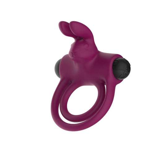 Passion Play Silicone Rabbit Vibrating Cockring - Purple USB Rechargeable Vibrating Penis and Balls Ring Passion Play