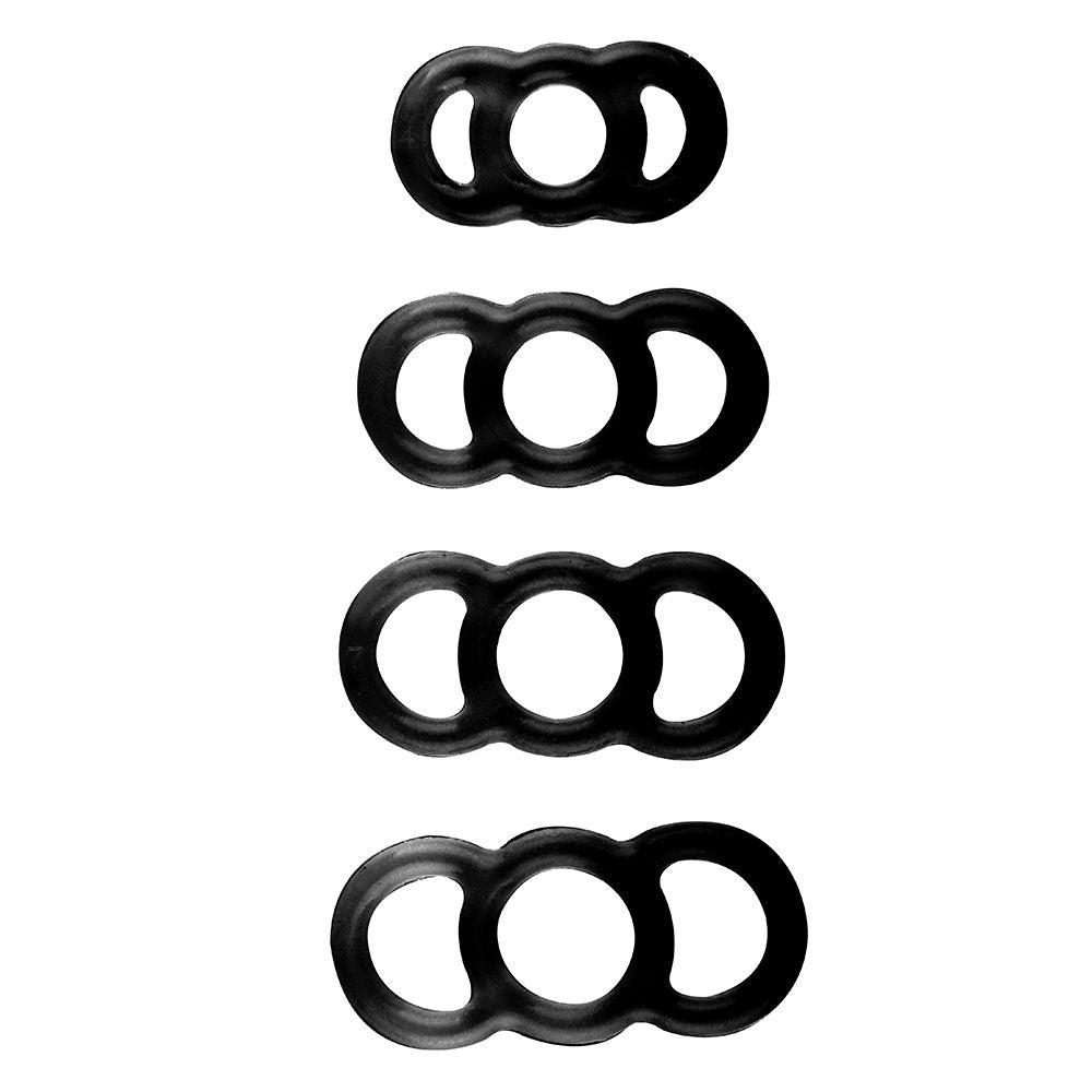 LuvPump ComFit Silicone Rings - Black Silicone Rings - Set of 4 Sizes LuvPump