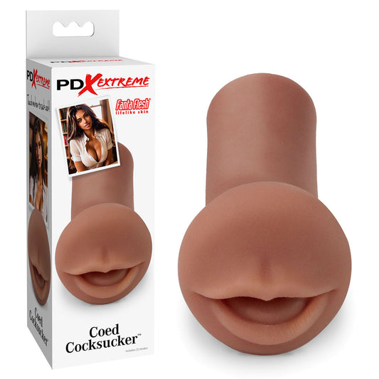 Pipedream Extreme Toyz Coed Cocksucker - Brown - Brown Mouth Stroker Brown - Club X
