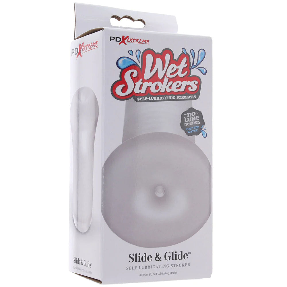 PDX Extreme Wet Stroker - Slide & Glide - Clear Vagina Stroker Clear - Club X
