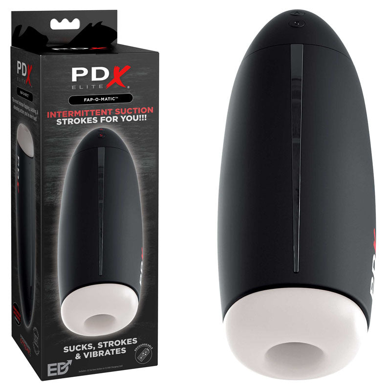 Pipedream Extreme Toys Elite Fap-O-Matic - USB Rechargeable Sucking Masturbator Black - Club X